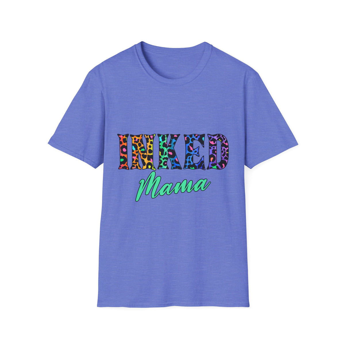 T-Shirt — "Inked Mama" Colorful Leopard Print Graphic Tee