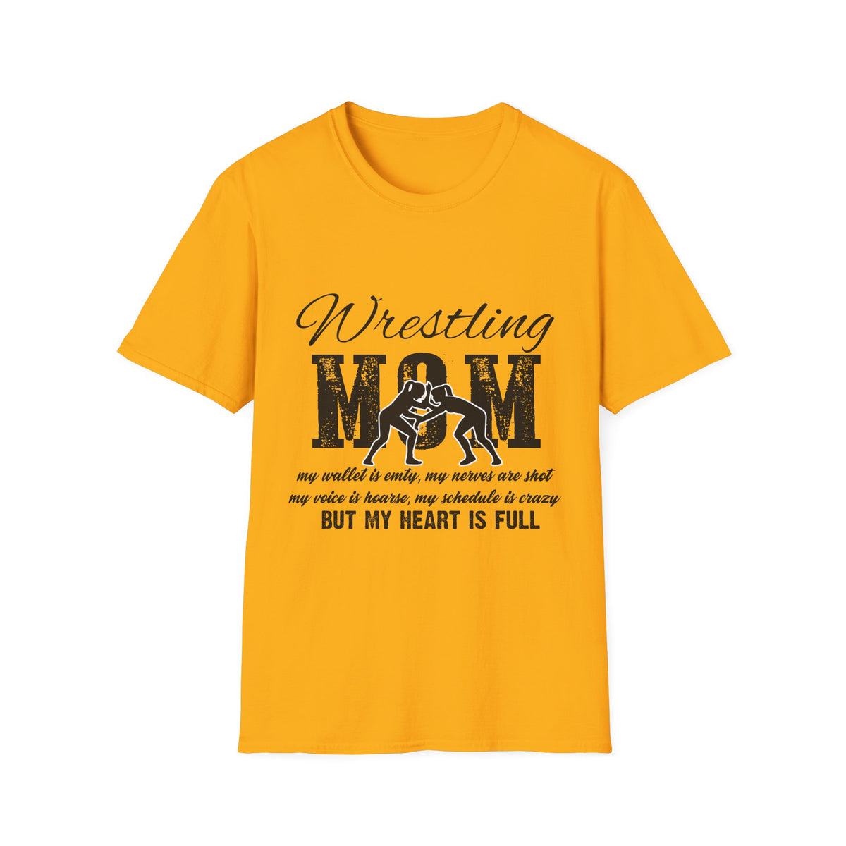 Wrestling Mom T‑Shirt — Distressed Sports Mom Tee