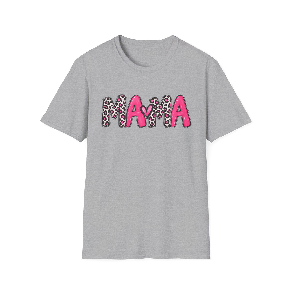 Mama Leopard Print Pink Graphic T-Shirt