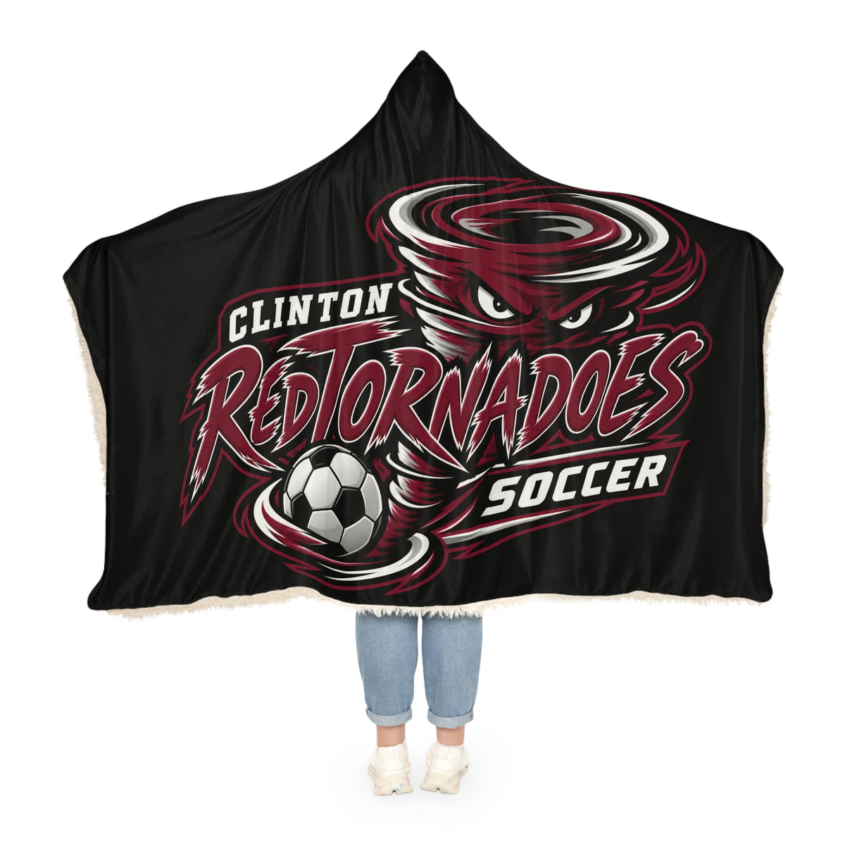 Clinton Red Tornadoes Soccer Hooded Snuggle Blanket