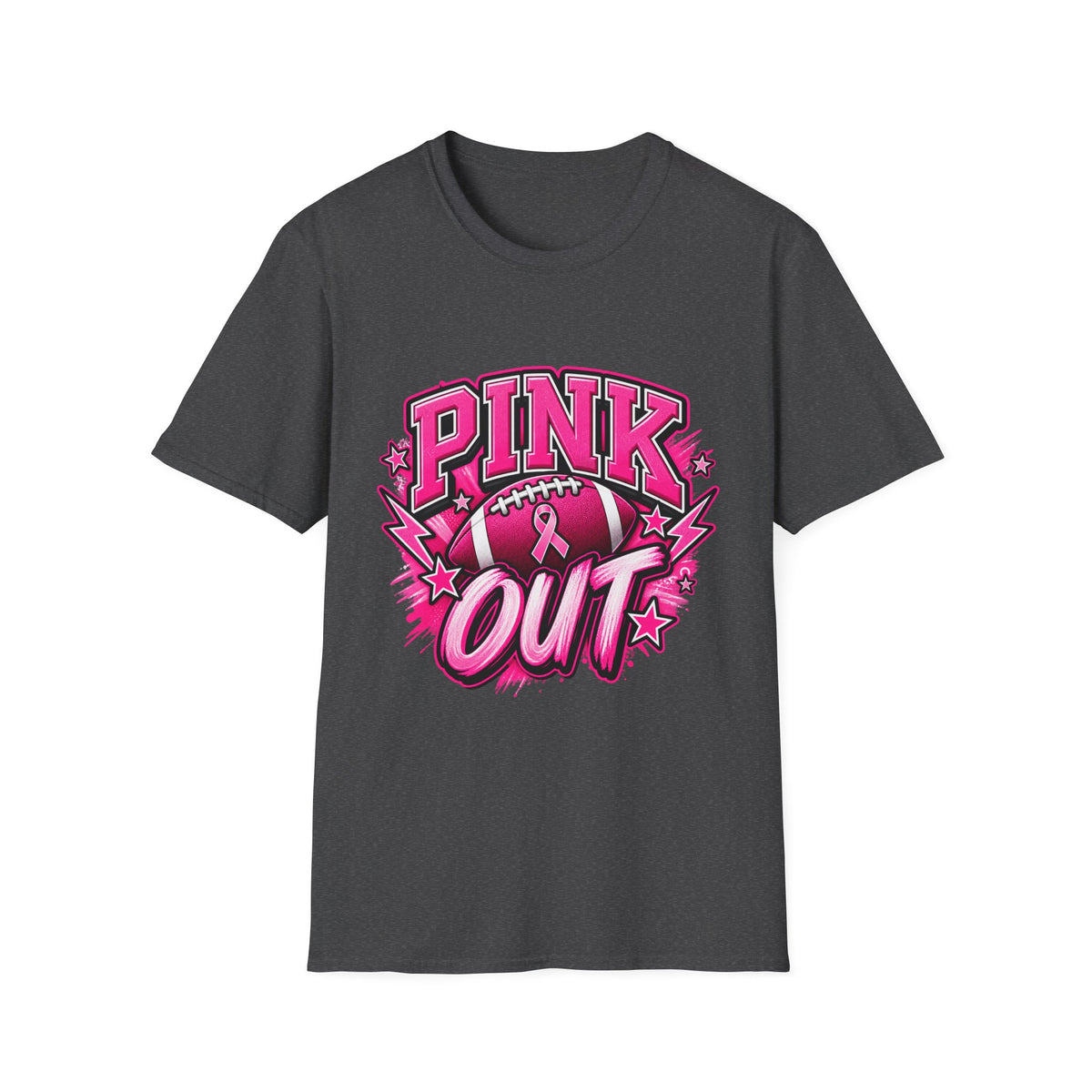 Pink Out Football T-Shirt — Breast Cancer Awareness Game Tee