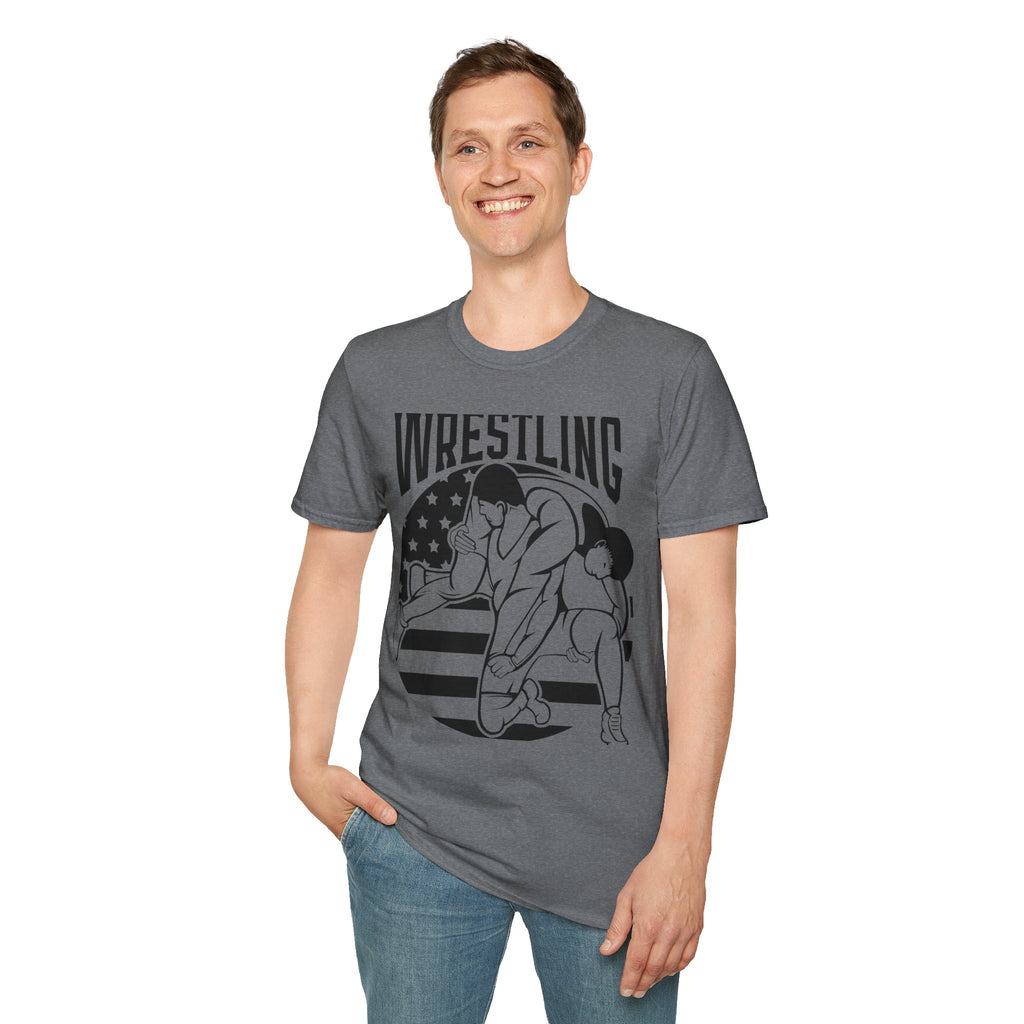 Wrestling T-Shirt — USA Flag Grapplers Graphic Tee