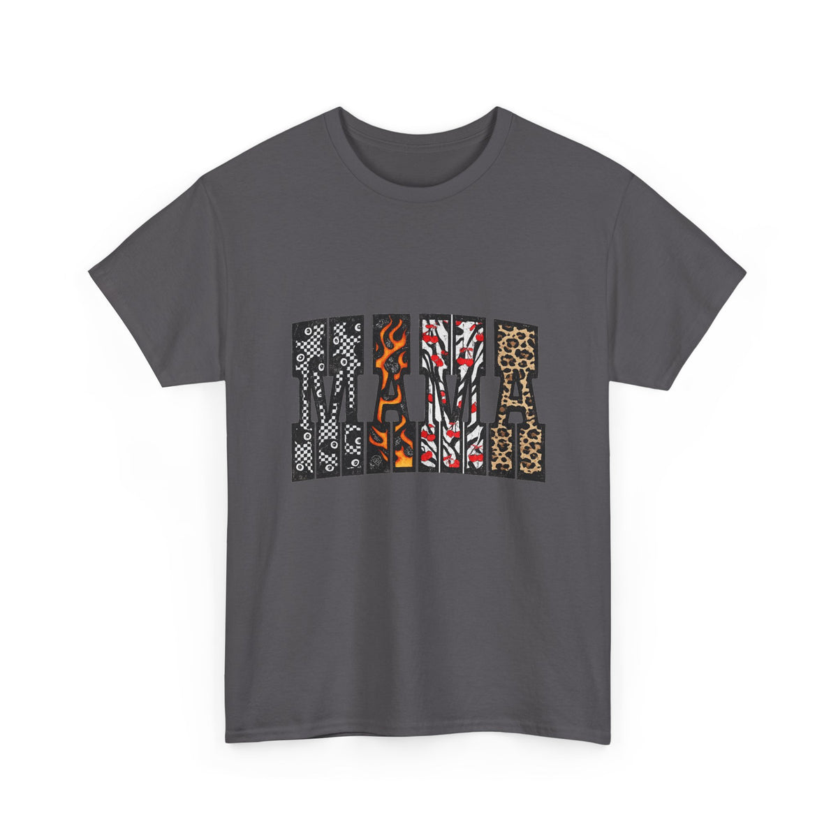 Mama Leopard & Tiger Print Tee — Bold Animal Pattern Mother's Day Shirt