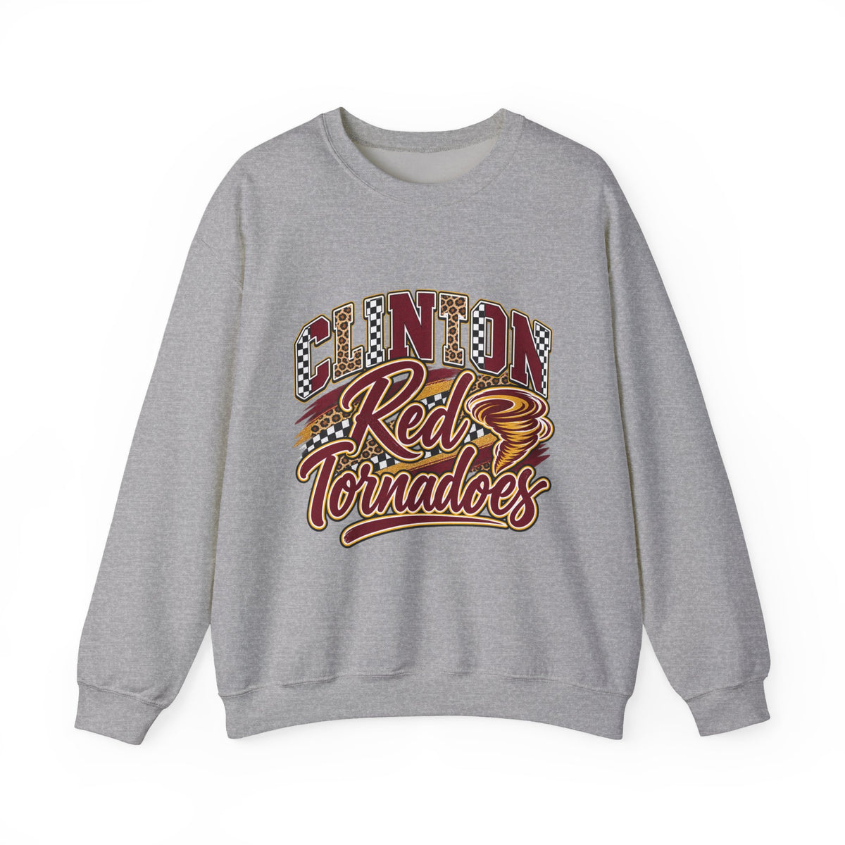 Clinton Red Tornadoes Crewneck Sweatshirt – Retro School Sports Logo