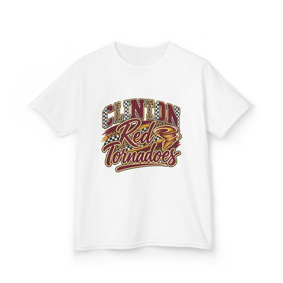 Clinton Red Tornadoes Kids Tee — Youth School Spirit Shirt