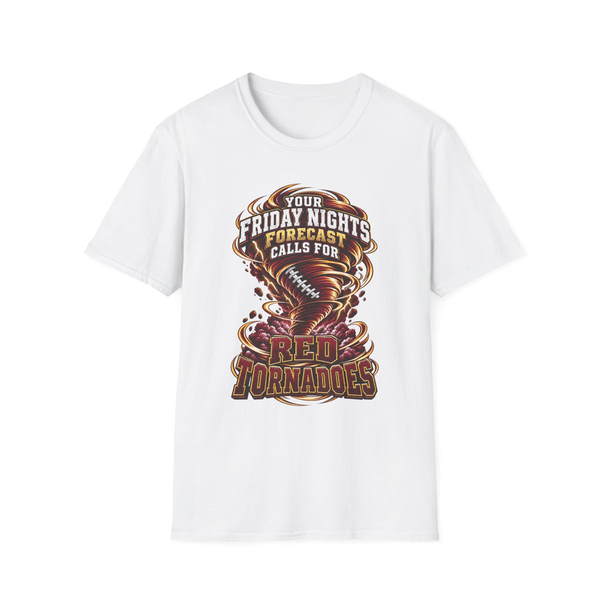 Friday Nights Forecast T-Shirt — Calls for Red Tornadoes Football Tee