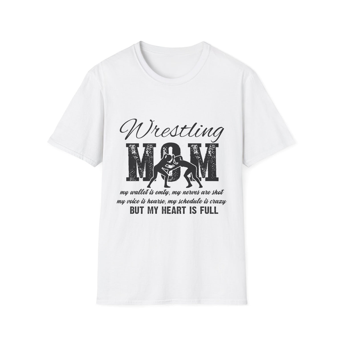 Wrestling Mom T‑Shirt — Distressed Sports Mom Tee