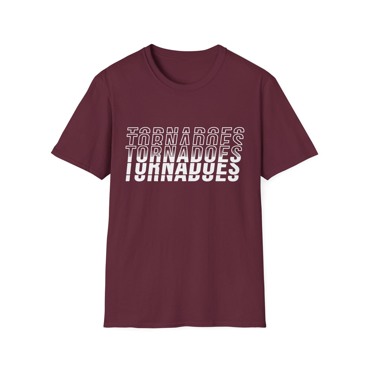 Tornadoes Graphic Tee — Bold Layered Text Storm Design