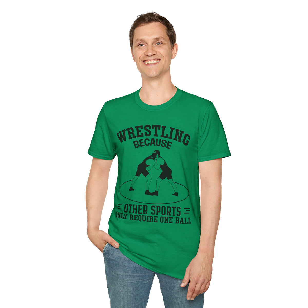 Wrestling Because T-Shirt — Funny Wrestling Quote Tee for Athletes & Fans