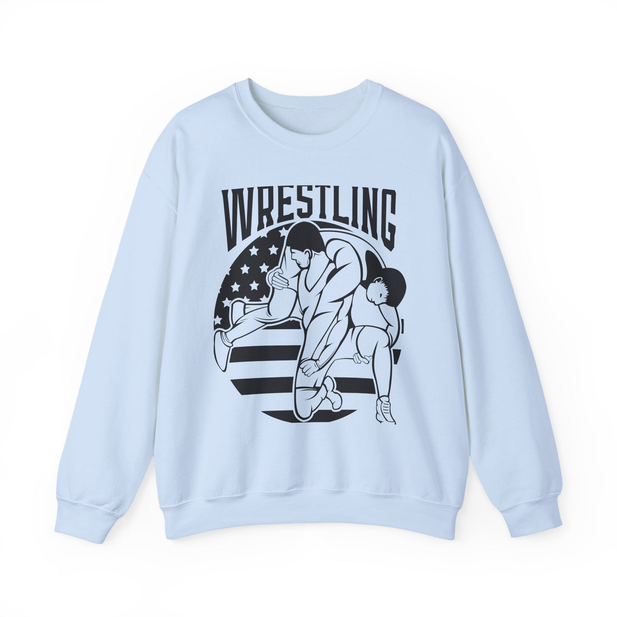 Wrestling Crewneck Sweatshirt - Retro USA Wrestlers Graphic