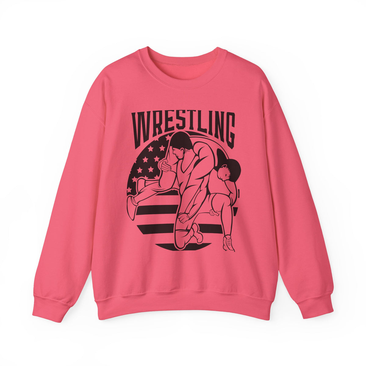 Wrestling Crewneck Sweatshirt - Retro USA Wrestlers Graphic