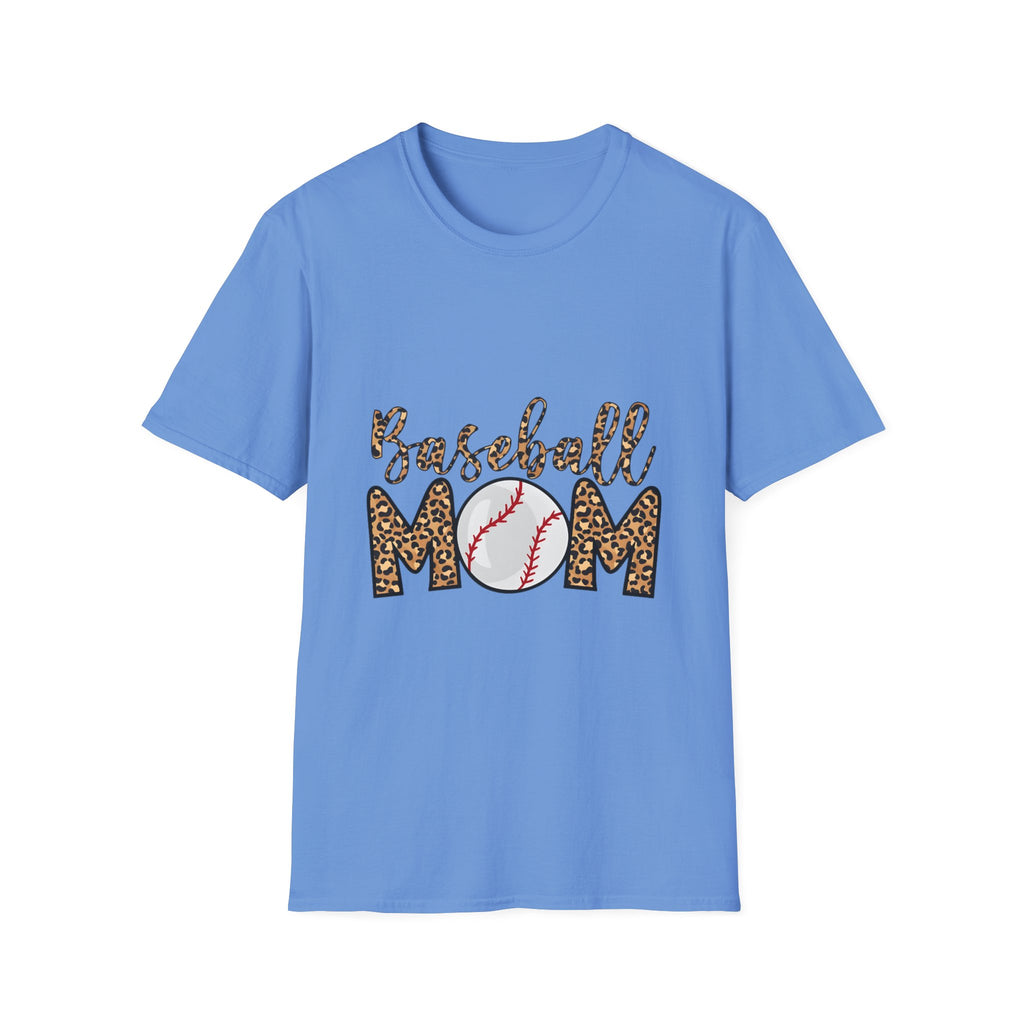 Baseball Mom Leopard Print T-Shirt — Baseball Mom Tee with Baseball Graphic
