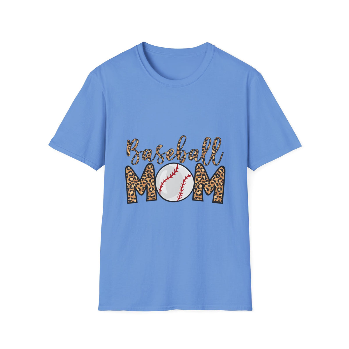Baseball Mom Leopard Print T-Shirt — Baseball Mom Tee with Baseball Graphic