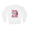 Youth Crewneck Sweatshirt — "Slay All Day" Horror Mask Graphic