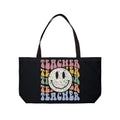 Teacher Smiley Weekender Tote Bag — Retro Floral Smile Teacher Gift