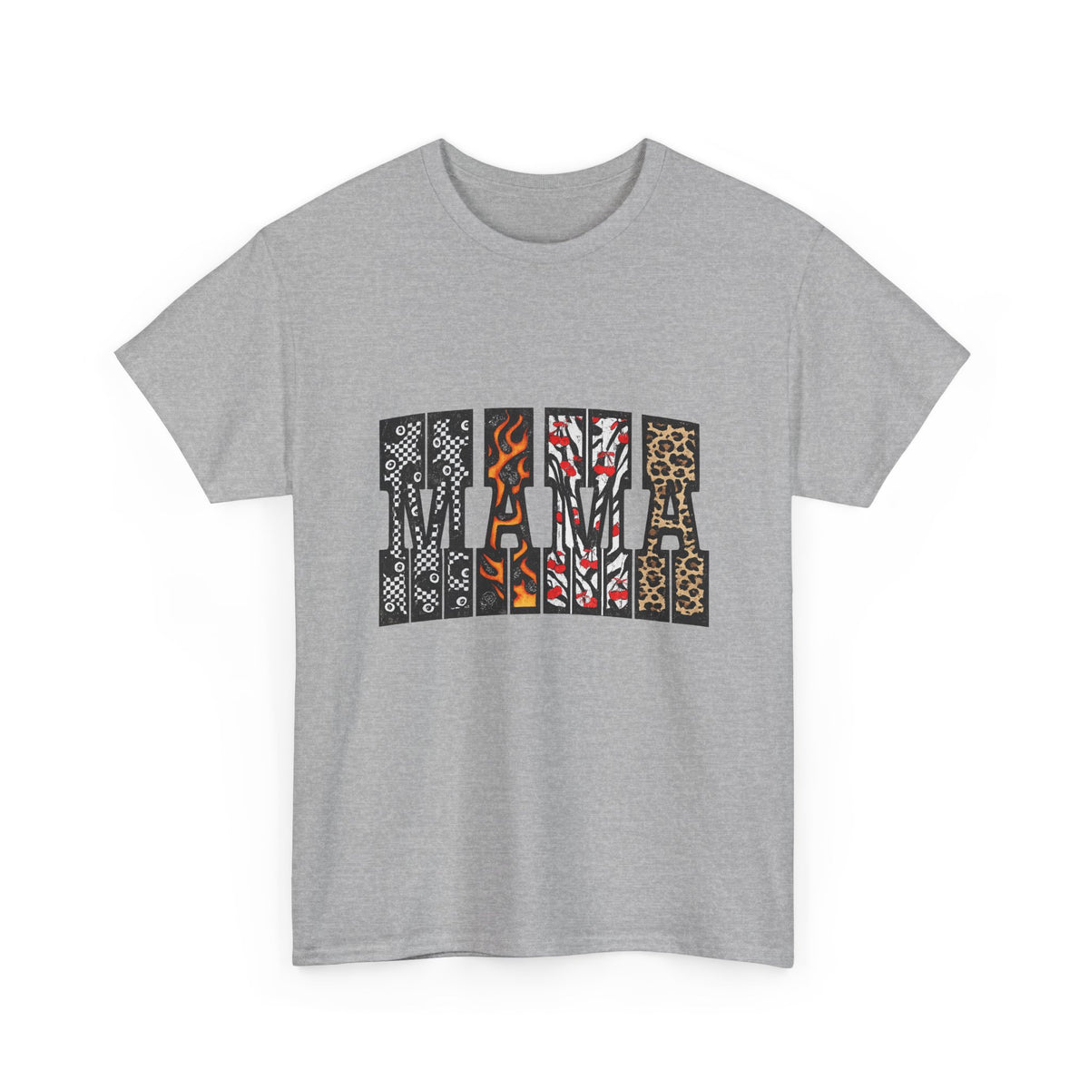 Mama Leopard & Tiger Print Tee — Bold Animal Pattern Mother's Day Shirt