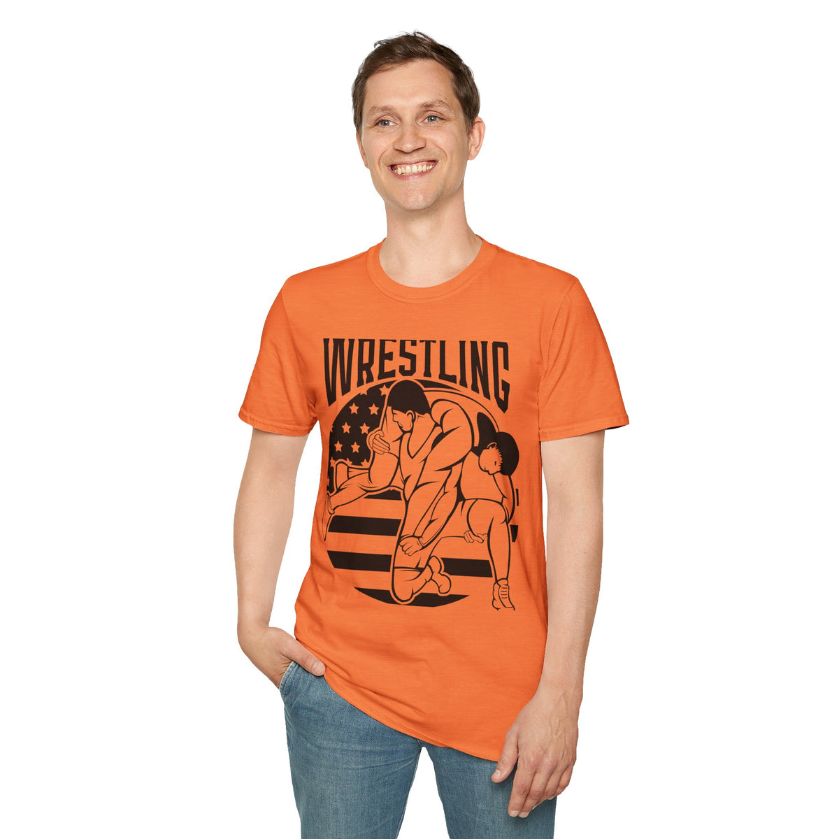 Wrestling T-Shirt — USA Flag Grapplers Graphic Tee