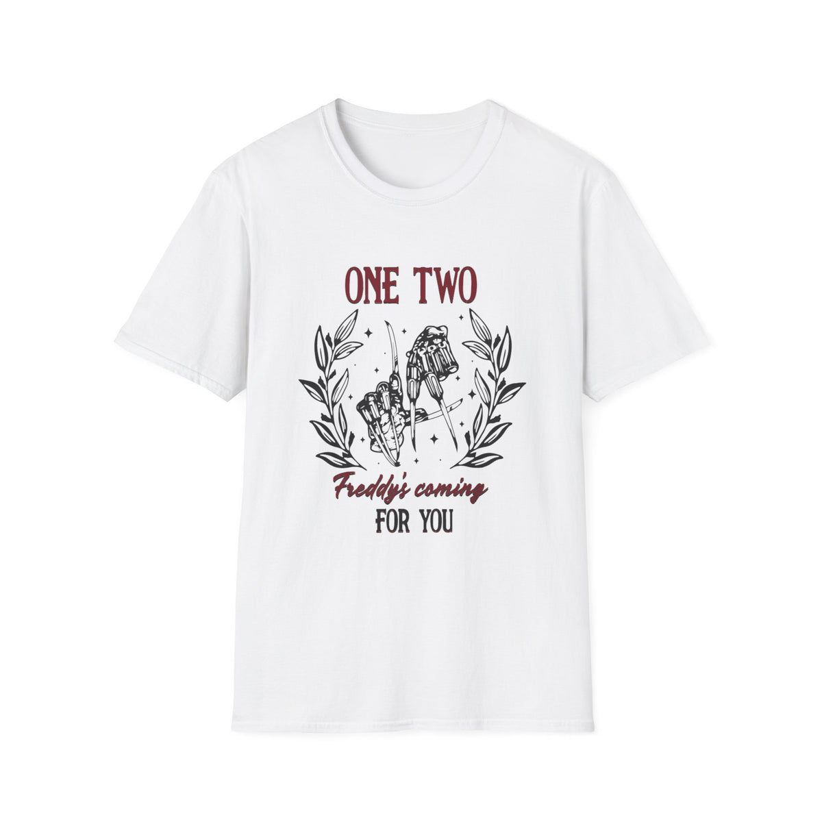 One Two "Freddy's Coming for You" Tee — Horror Movie Graphic T-Shirt