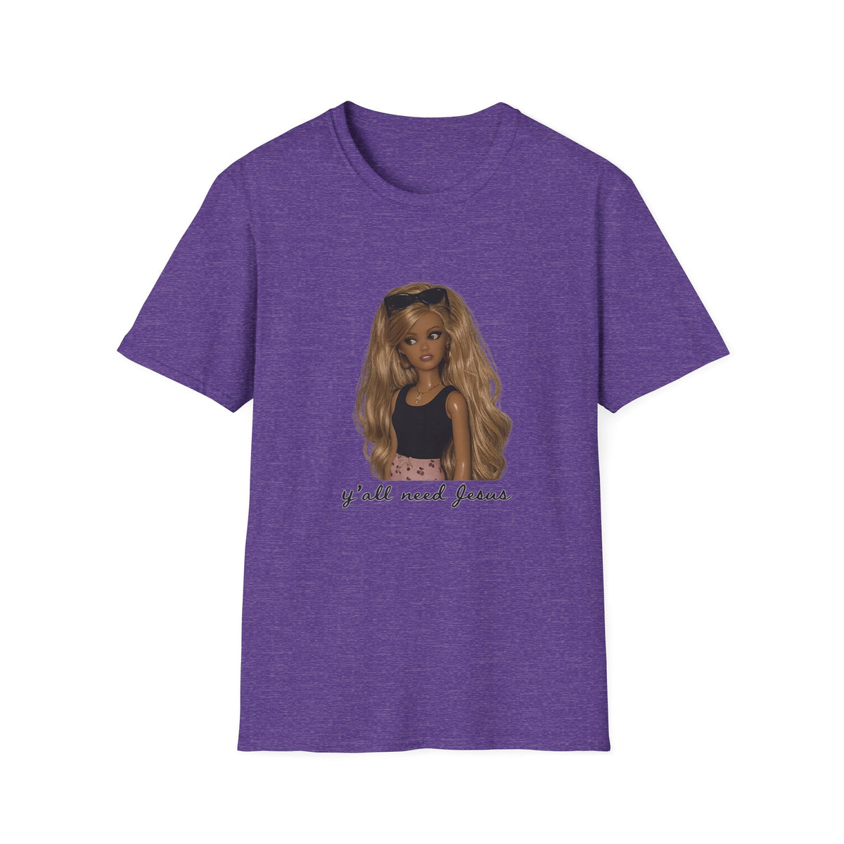 Barbie Doll Graphic Tee — 'y'all need Jesus' Casual Statement Shirt