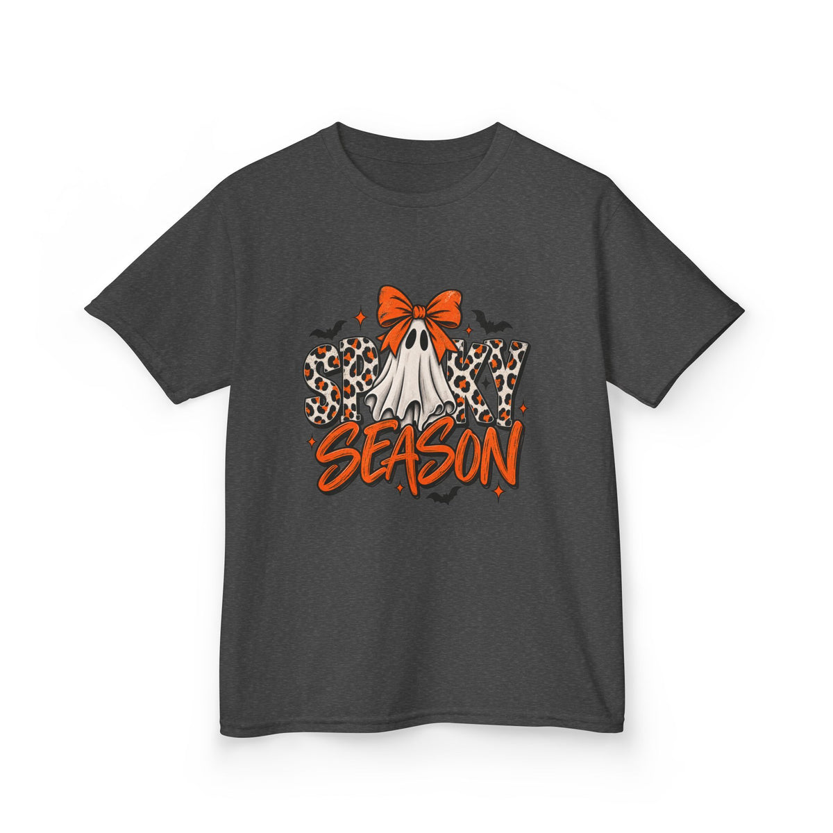Kids T-Shirt — "Spooky Season" Leopard Ghost Halloween Tee