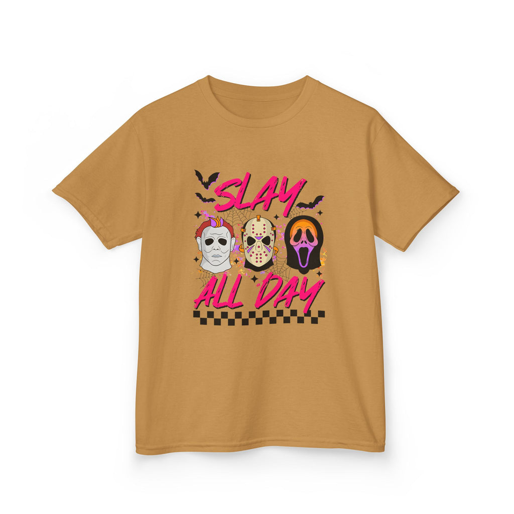 Kids Tee — 'Slay All Day' Halloween Mask Graphic