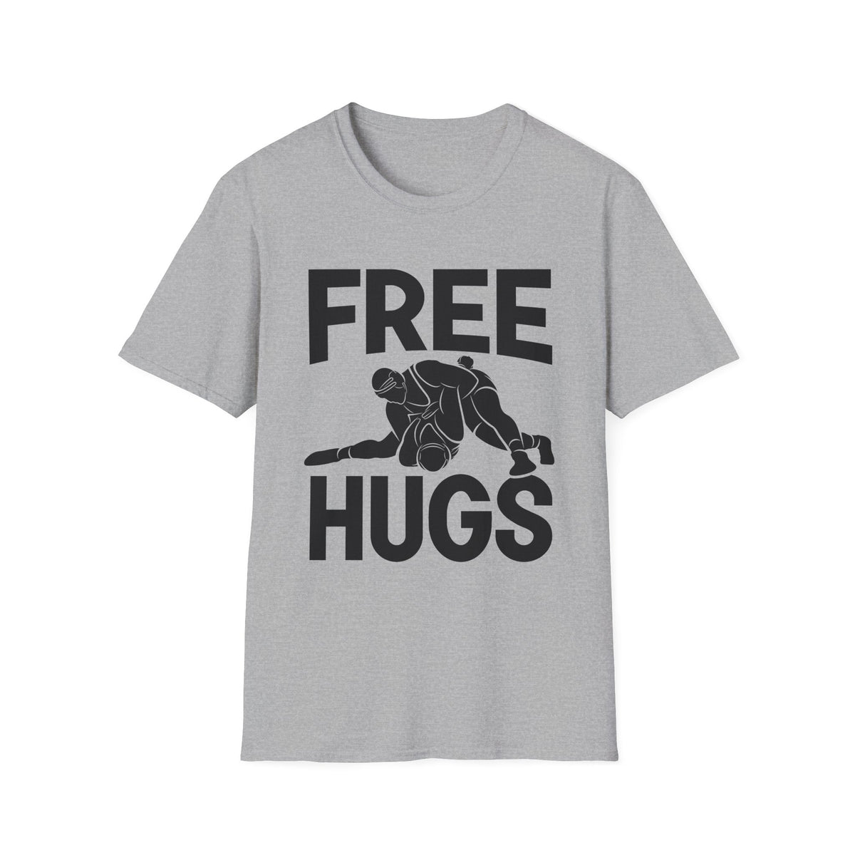 Free Hugs T-Shirt — Playful Graphic Tee with Hugging Illustration