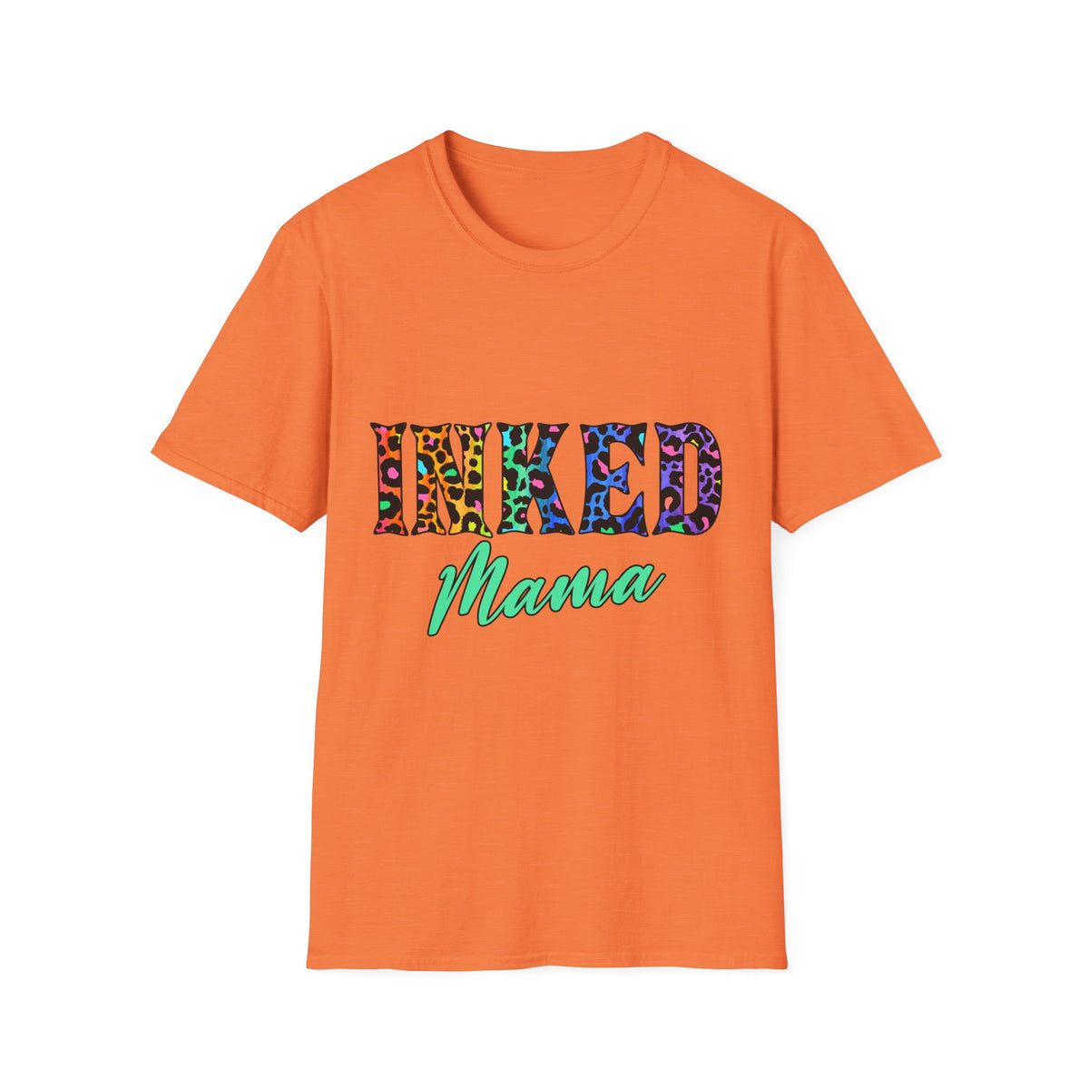 T-Shirt — "Inked Mama" Colorful Leopard Print Graphic Tee