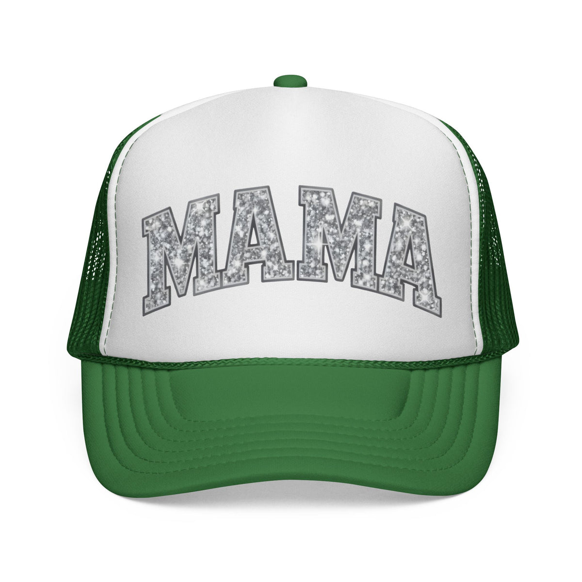 Mama Trucker Hat — Glitter Block Letter Cap for Moms, Casual Everyday & Mother’s Day Gift
