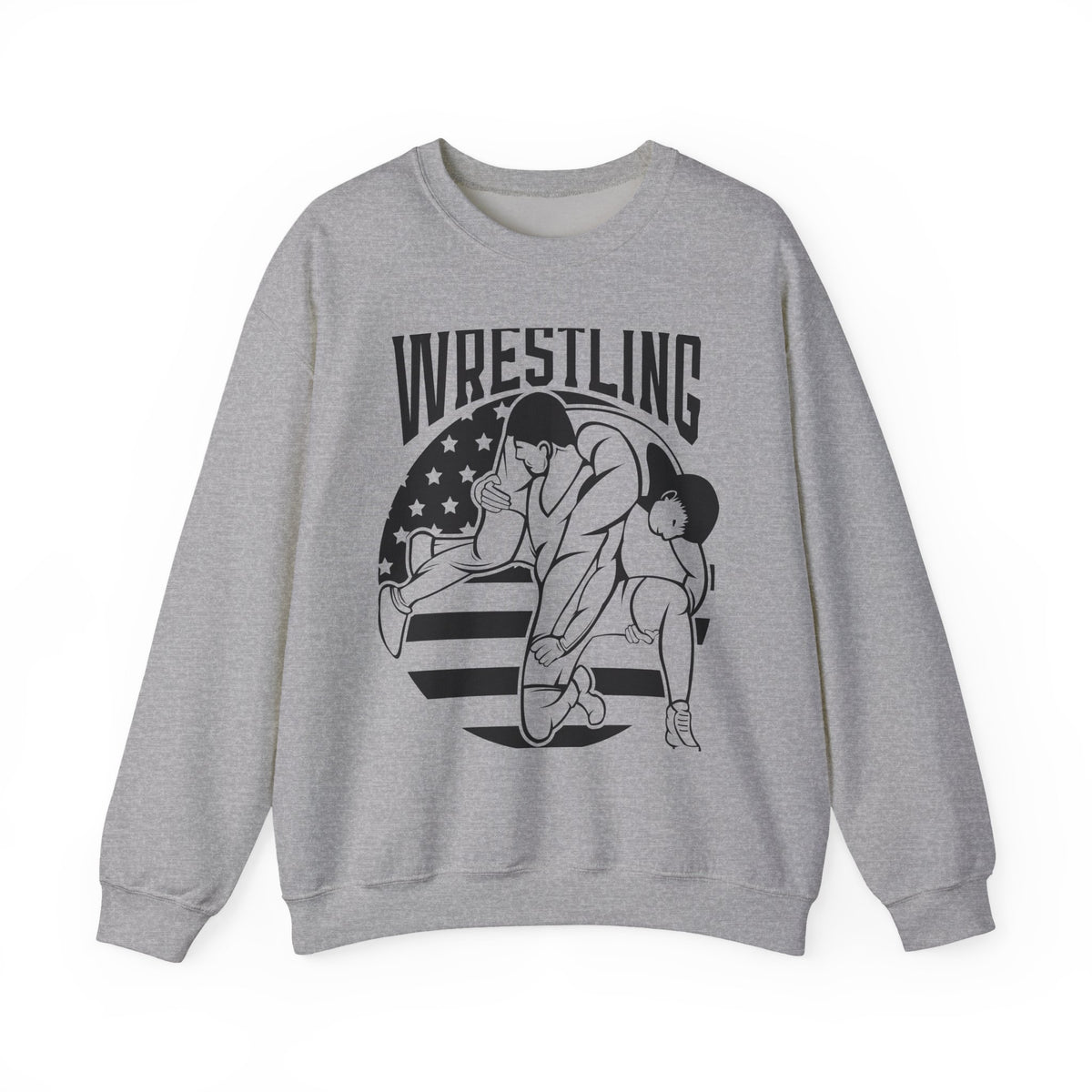 Wrestling Crewneck Sweatshirt - Retro USA Wrestlers Graphic
