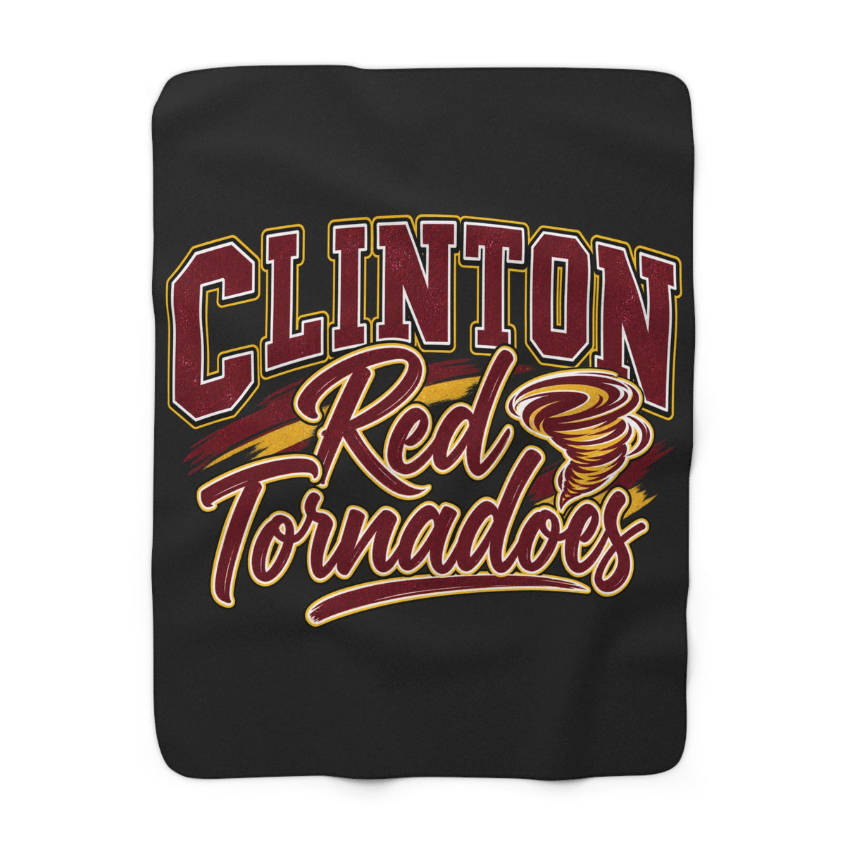 Clinton Red Tornadoes Sherpa Fleece Blanket — Cozy Team Mascot Throw