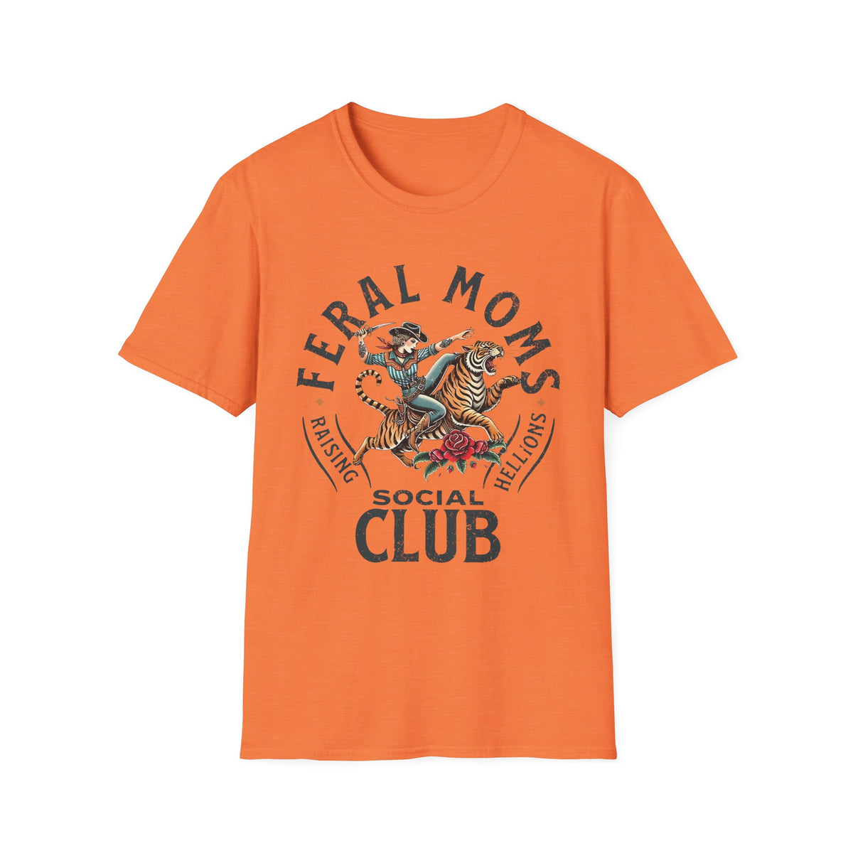 Feral Moms Club T‑Shirt — Vintage Tiger Rider Social Club Tee