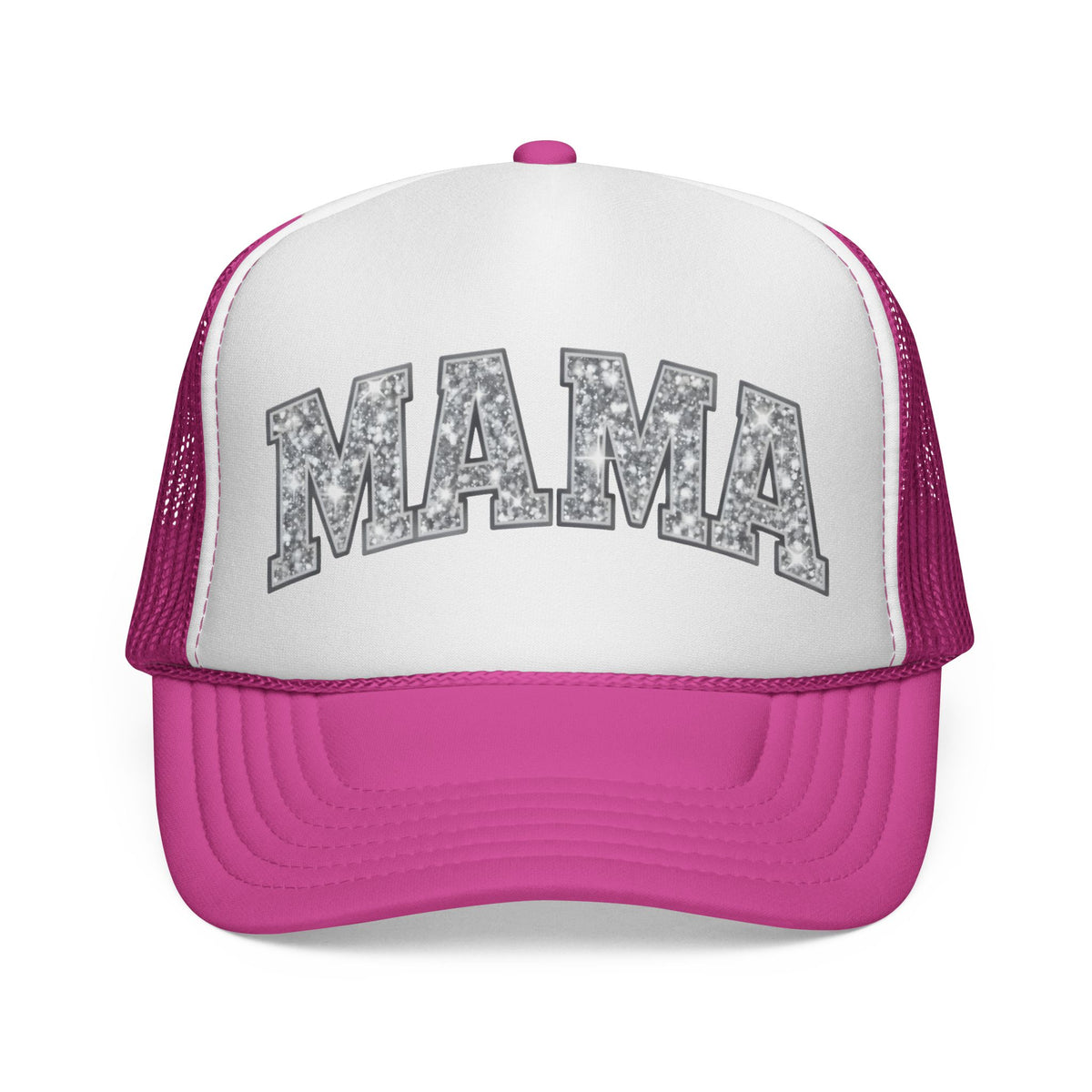 Mama Trucker Hat — Glitter Block Letter Cap for Moms, Casual Everyday & Mother’s Day Gift