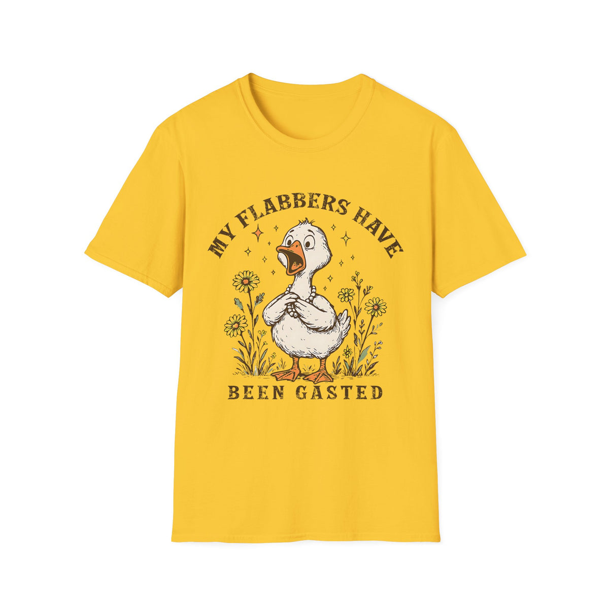 Graphic T-Shirt — "My Flabbers Have Been Gasted" Cute Duck Illustration