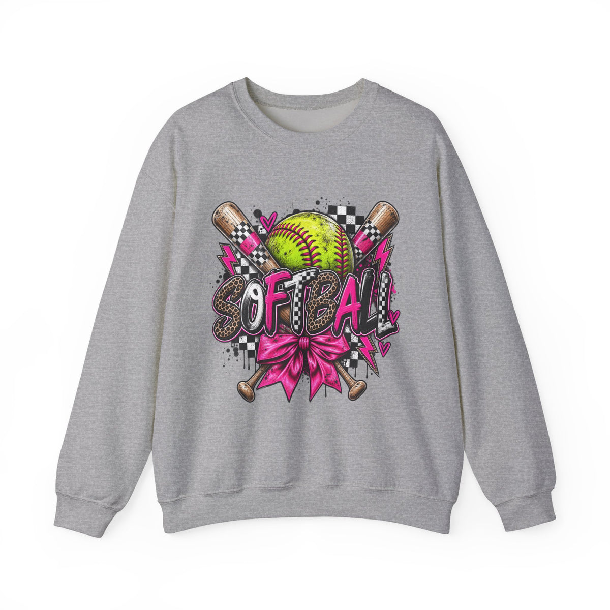 Softball Diamond Crewneck Sweatshirt — "SOFTBALL" Graphic