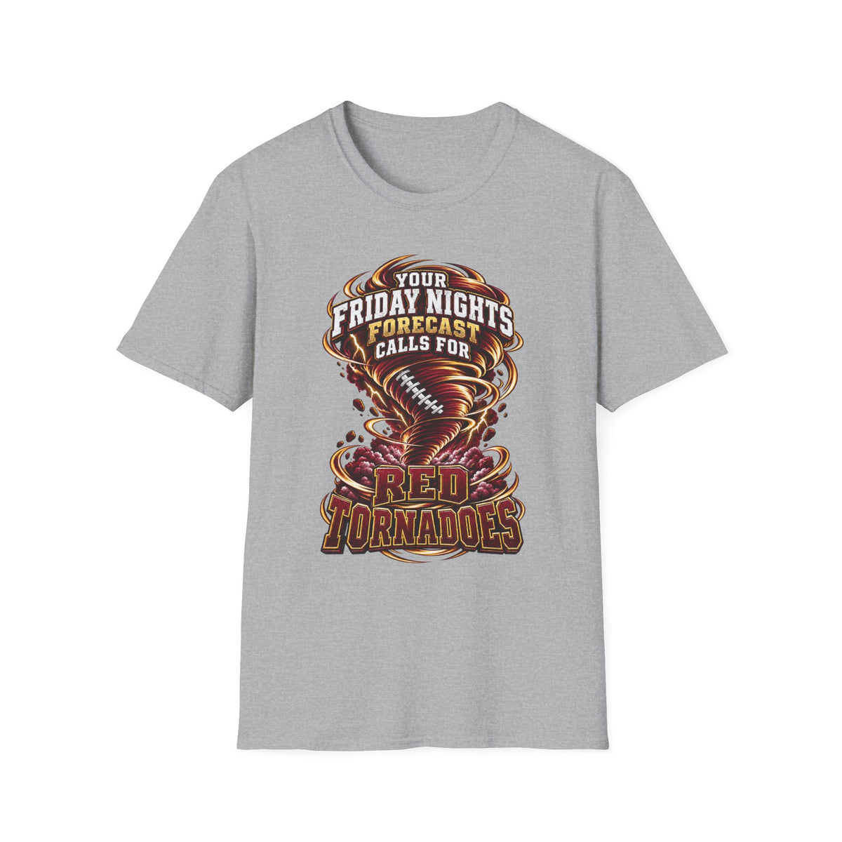 Friday Nights Forecast T-Shirt — Calls for Red Tornadoes Football Tee