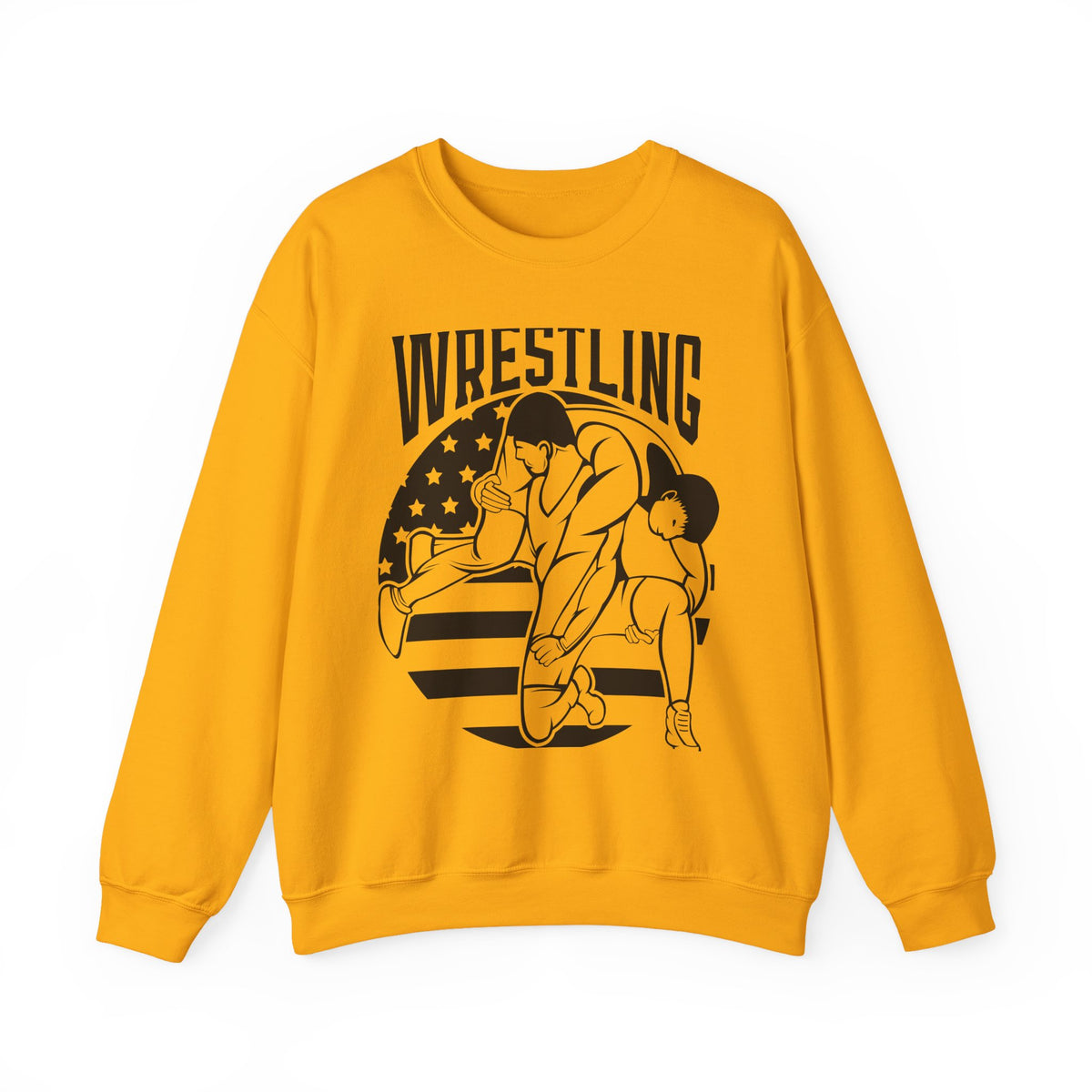Wrestling Crewneck Sweatshirt - Retro USA Wrestlers Graphic
