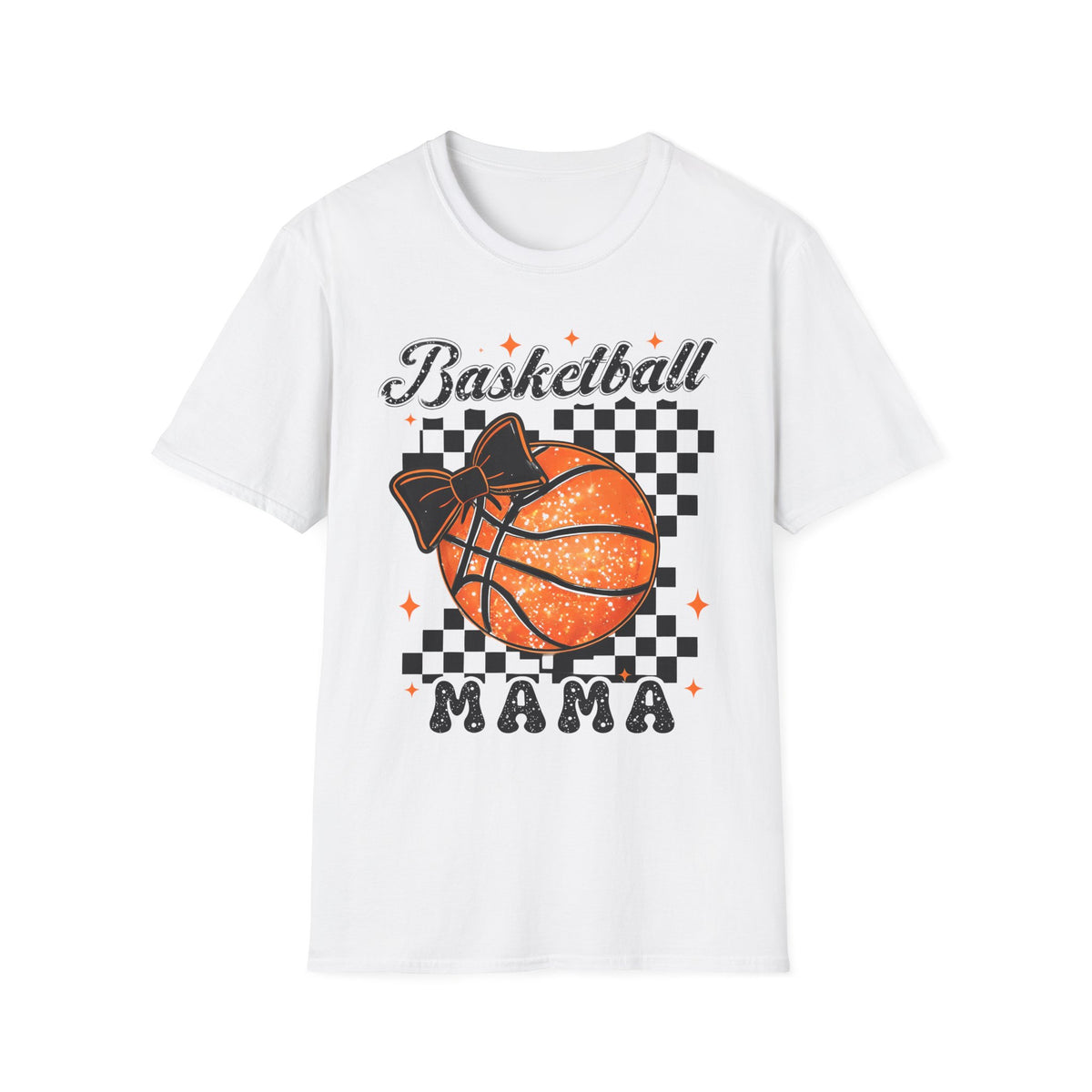 Basketball Mama T-Shirt — Retro Checkered Basketball Design