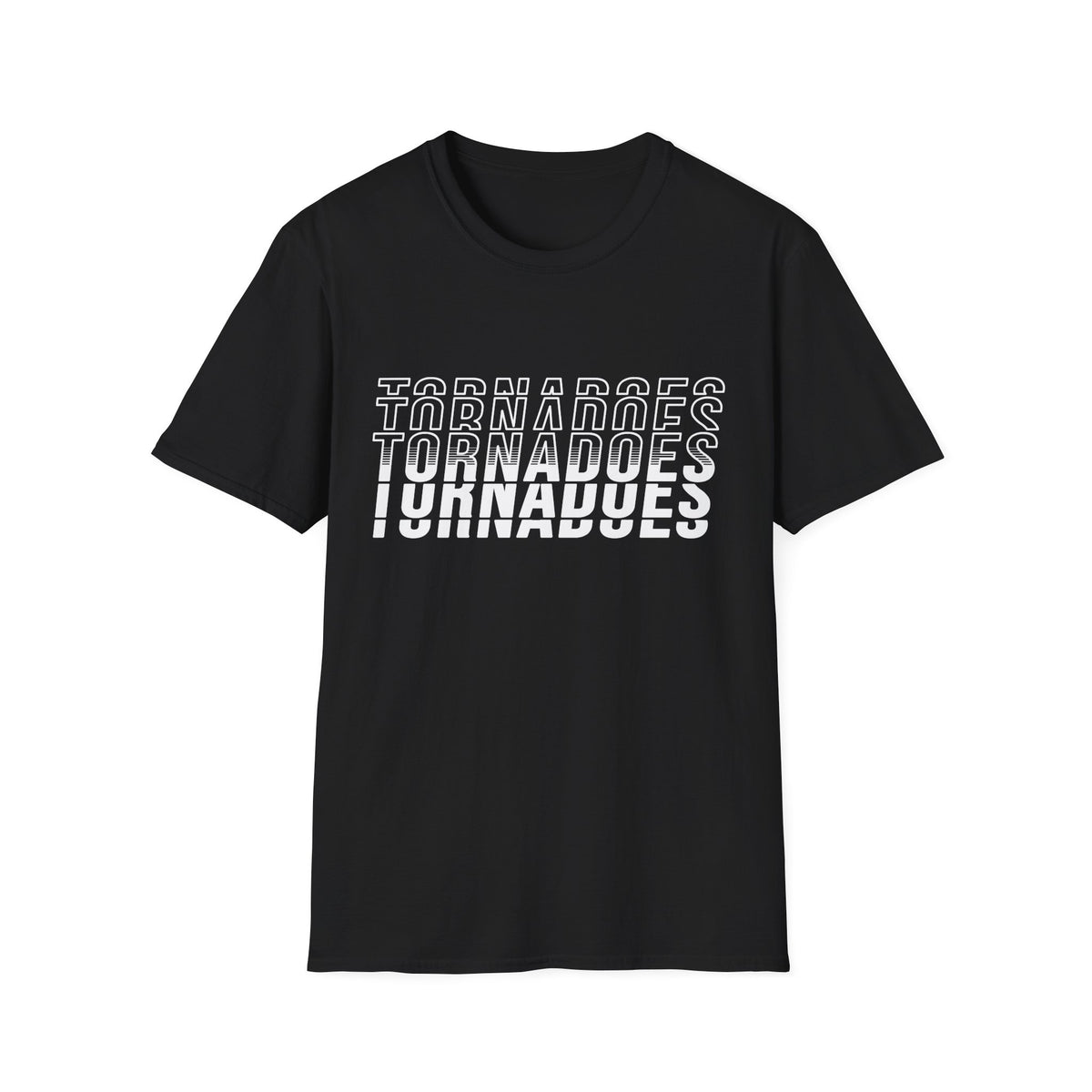 Tornadoes Graphic Tee — Bold Layered Text Storm Design