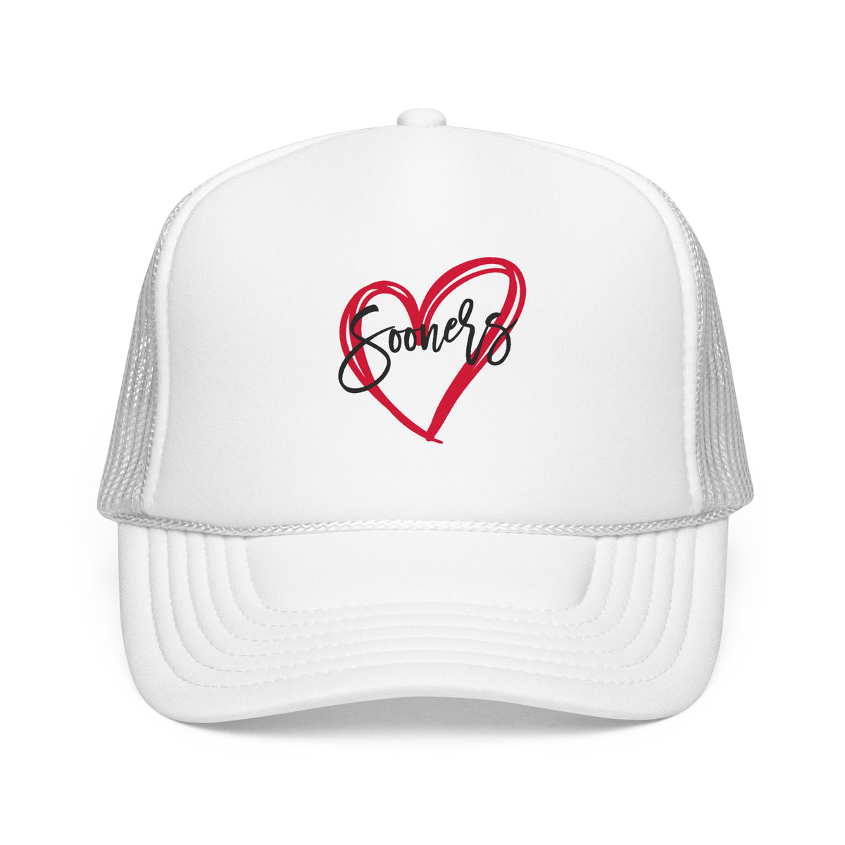 Foam Trucker Hat - Red Heart "Forever" Script Cap