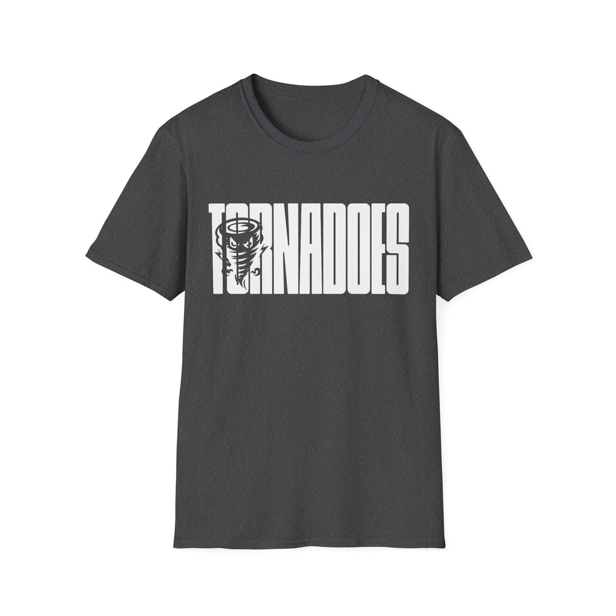 Tornadoes Graphic T-Shirt — Bold Storm Typography with Tornado Icon