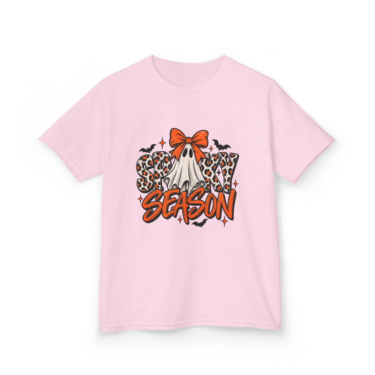 Kids T-Shirt — "Spooky Season" Leopard Ghost Halloween Tee