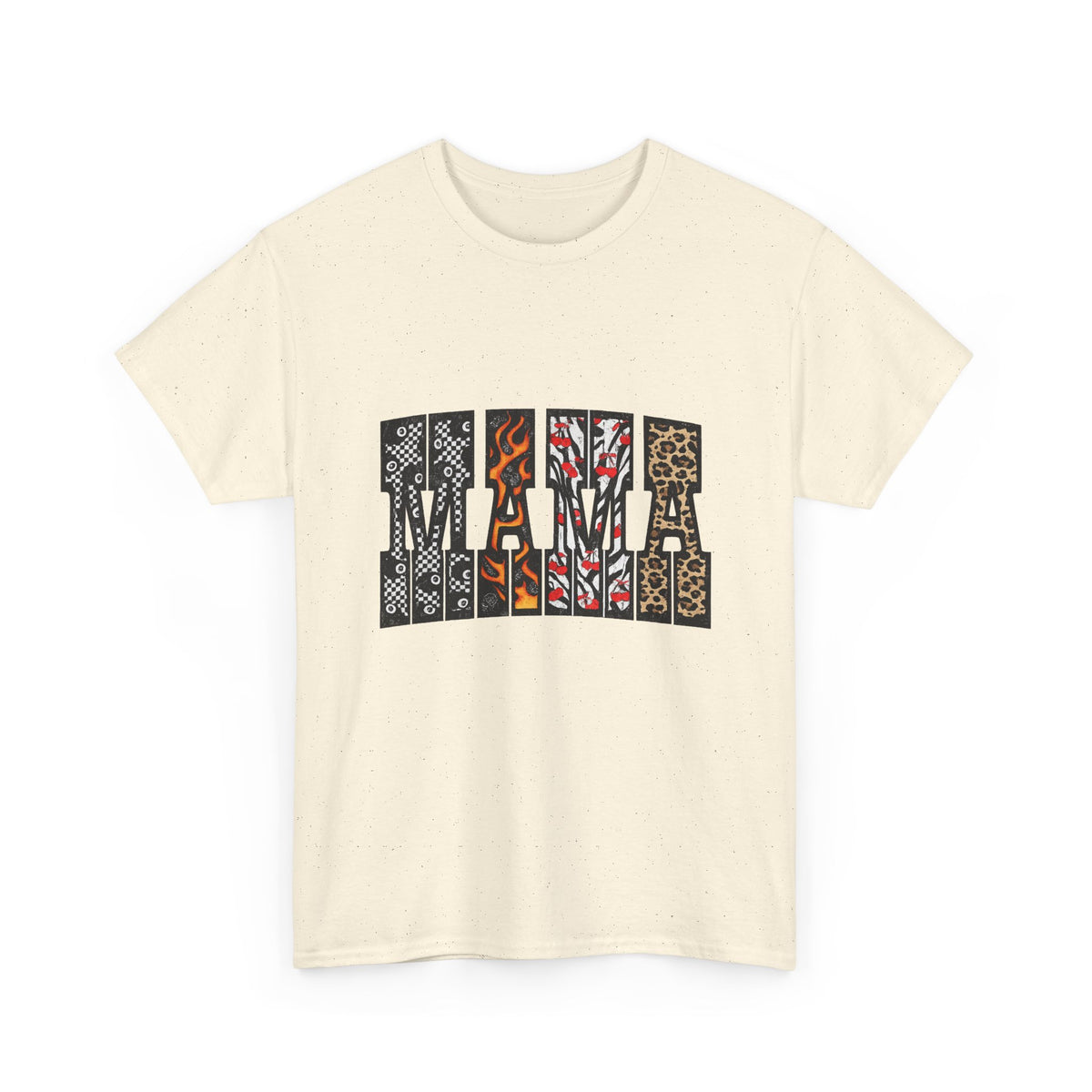 Mama Leopard & Tiger Print Tee — Bold Animal Pattern Mother's Day Shirt