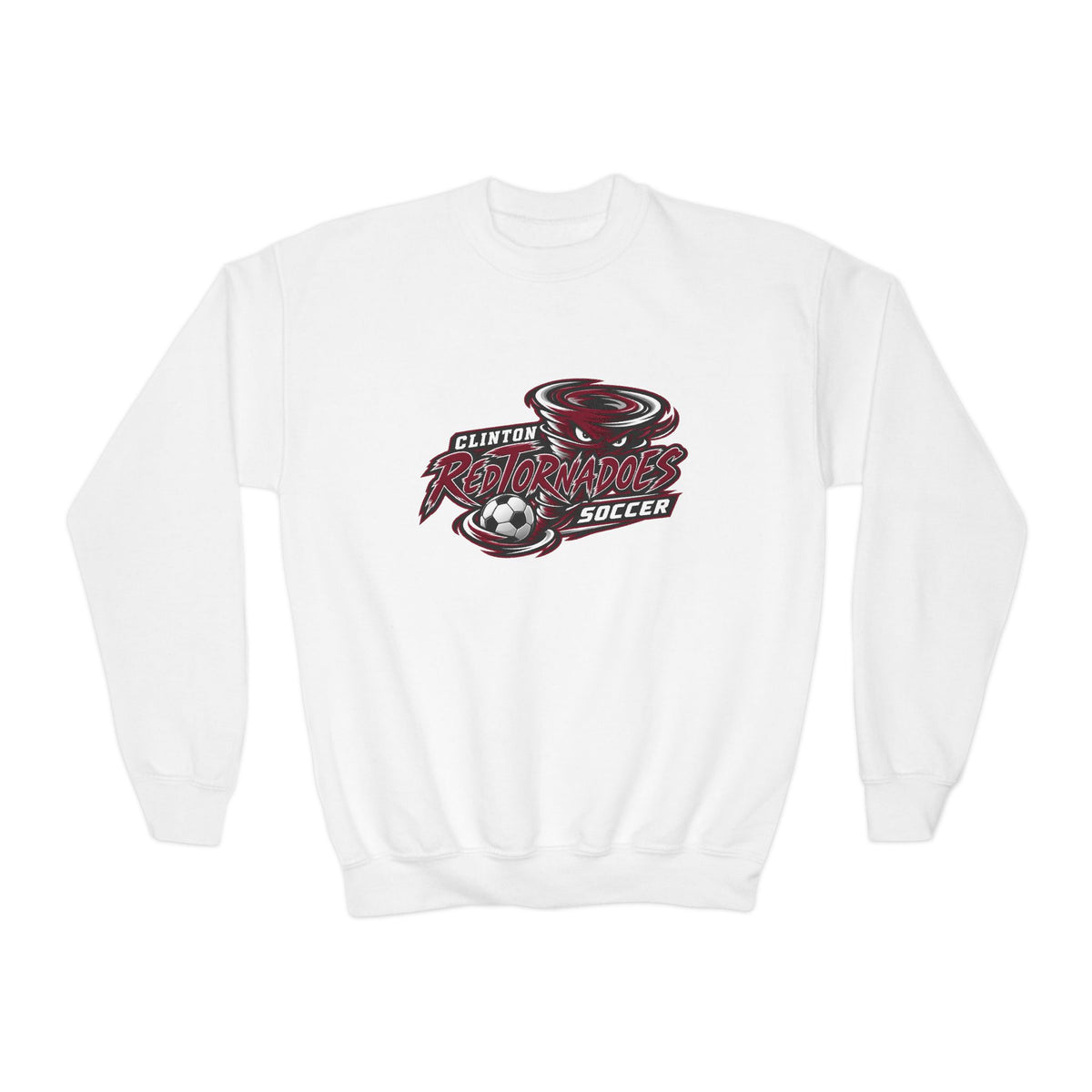 Youth Soccer Crewneck Sweatshirt — Elkhart Tornadoes Team Graphic