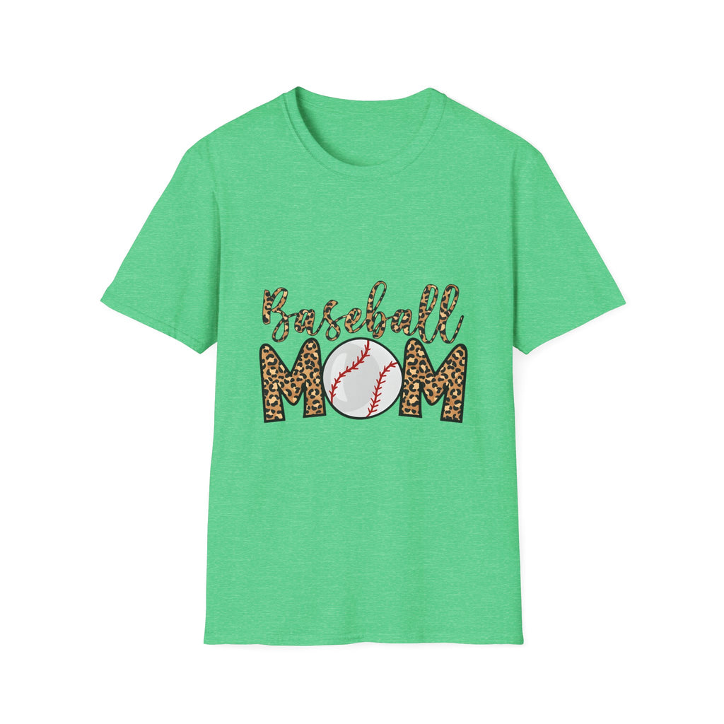 Baseball Mom Leopard Print T-Shirt — Baseball Mom Tee with Baseball Graphic