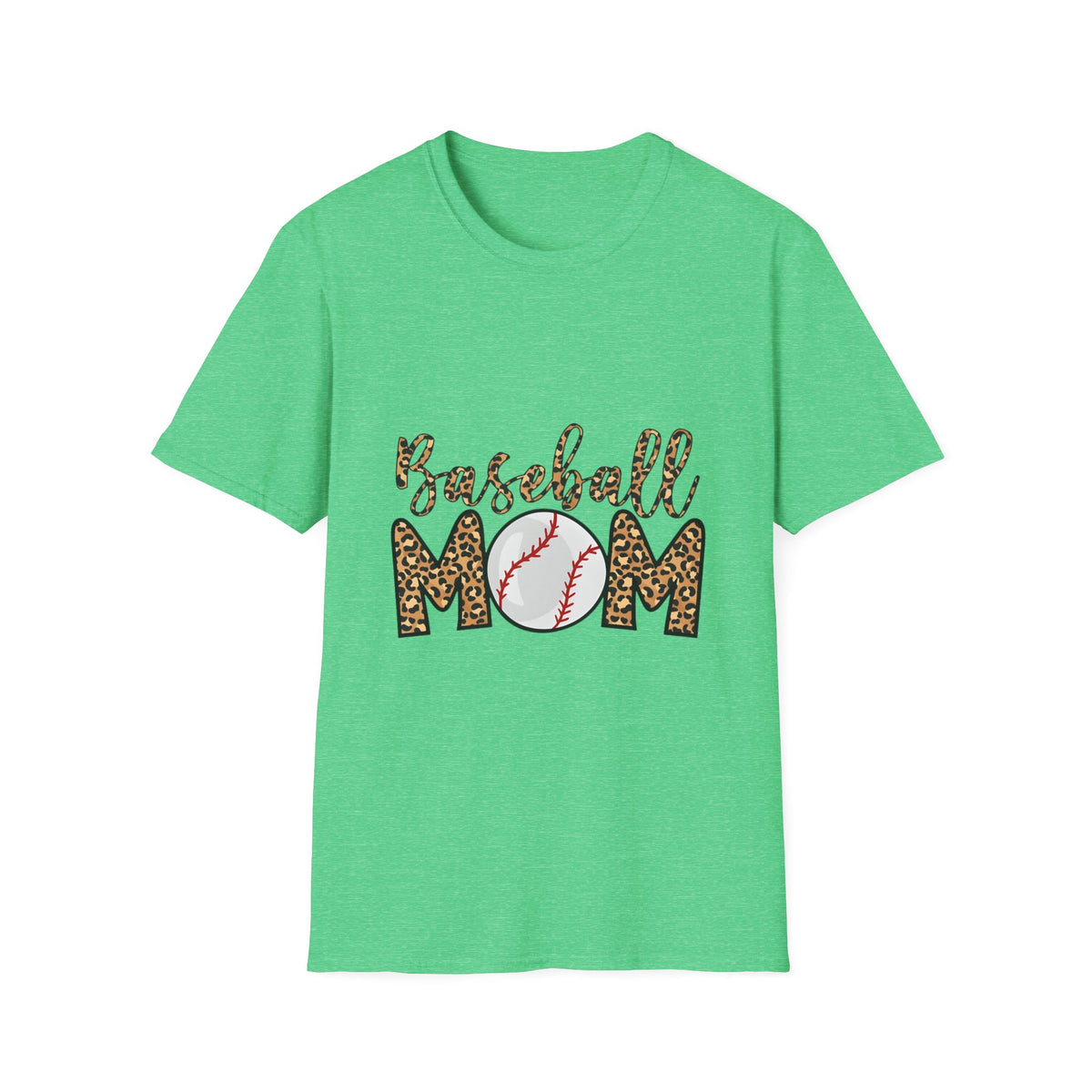 Baseball Mom Leopard Print T-Shirt — Baseball Mom Tee with Baseball Graphic