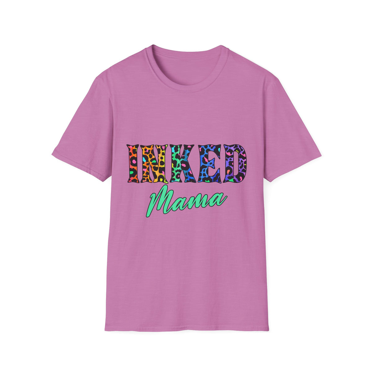 T-Shirt — "Inked Mama" Colorful Leopard Print Graphic Tee