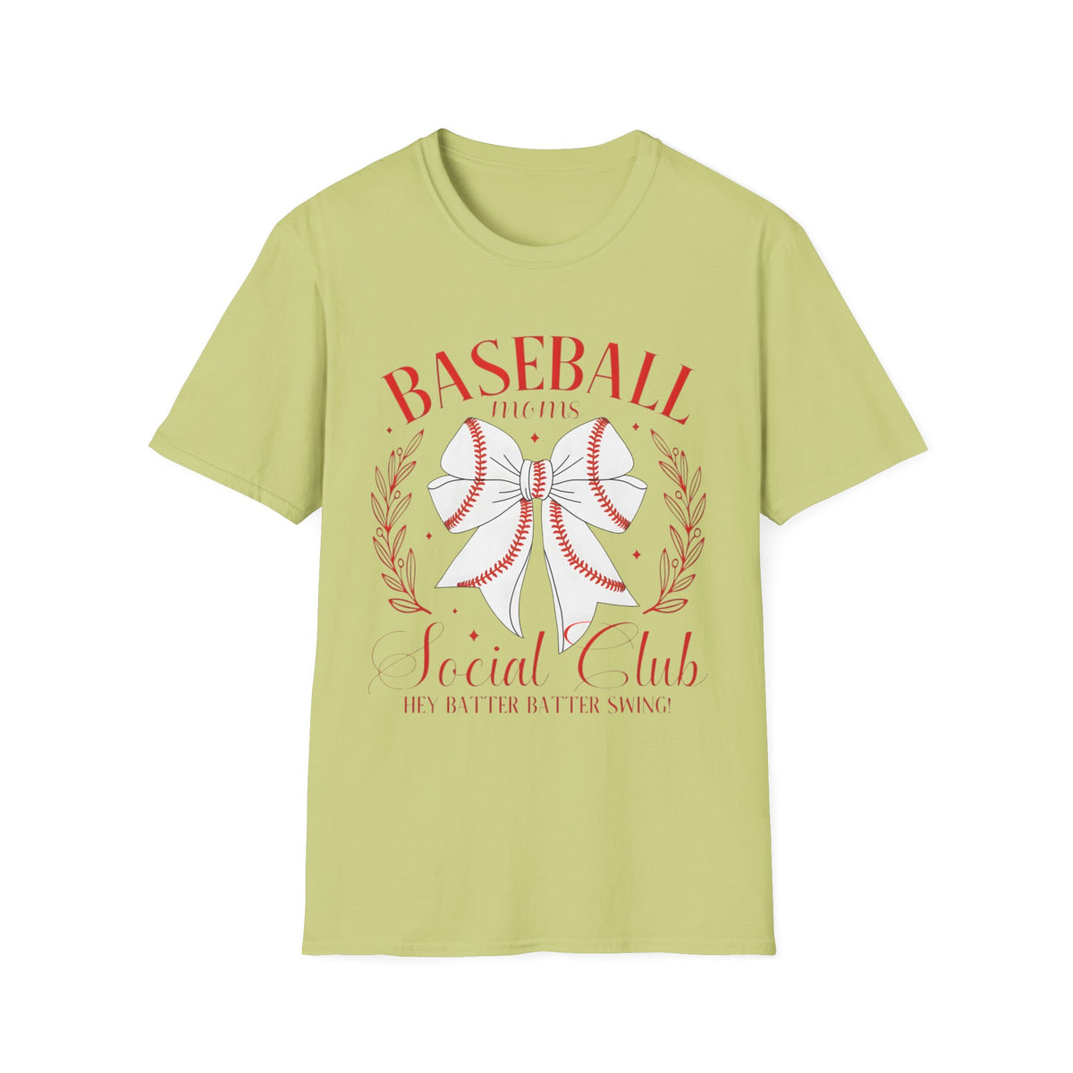 Baseball Mom T-Shirt — Floral Stitch Bow Sports Tee