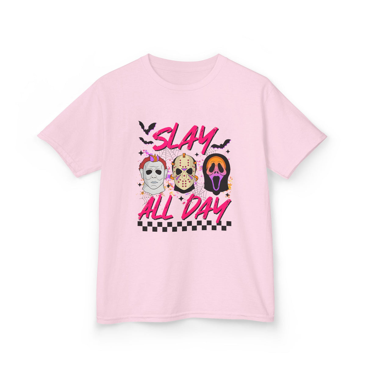 Kids Tee — 'Slay All Day' Halloween Mask Graphic
