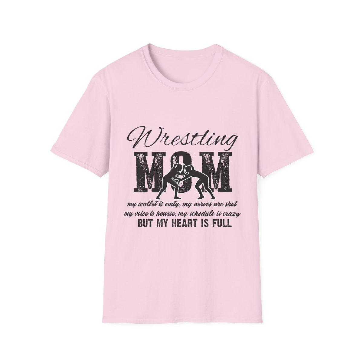 Wrestling Mom T‑Shirt — Distressed Sports Mom Tee