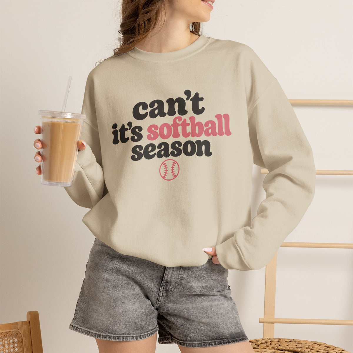 Can't — It's Softball Season Crewneck Sweatshirt